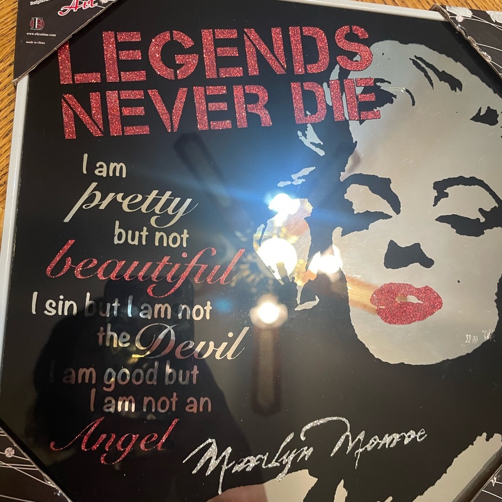 NEW Marilyn Monroe Art Legends Never Die Mirror Picture - Picture 2 of 7